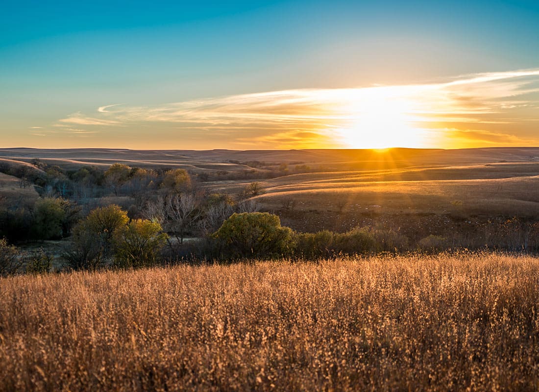 Selden Kansas Insurance - Sunset in the Flint Hills Kansas